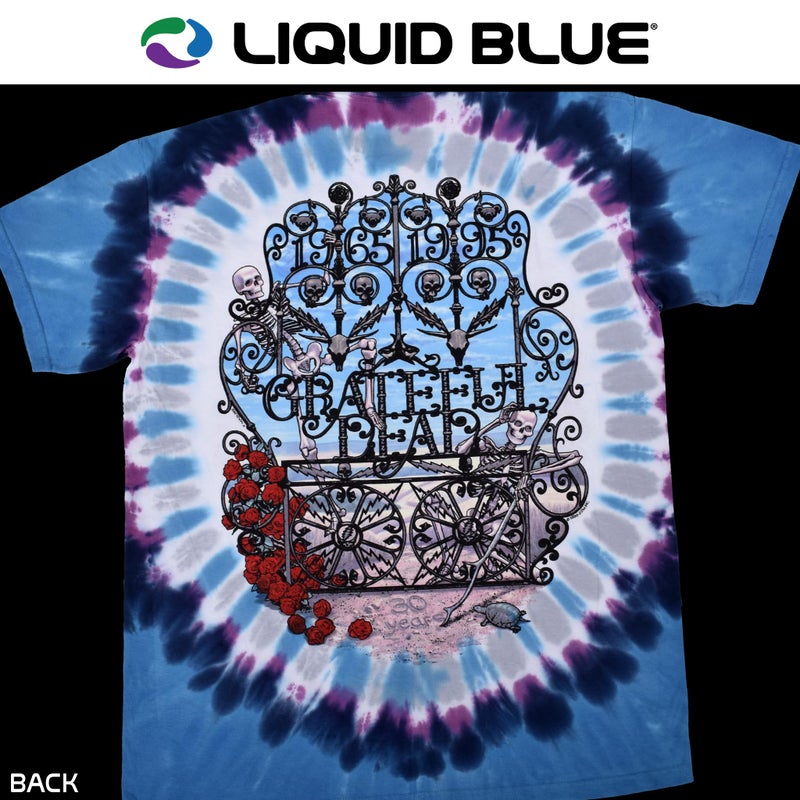 Liquid Blue Grateful Dead 30th Anniversary Band Tee â€“ Tie Dye Short Sleeve T-Shirt, Vintage Concert Shirt for Men & Women, M - Image 3